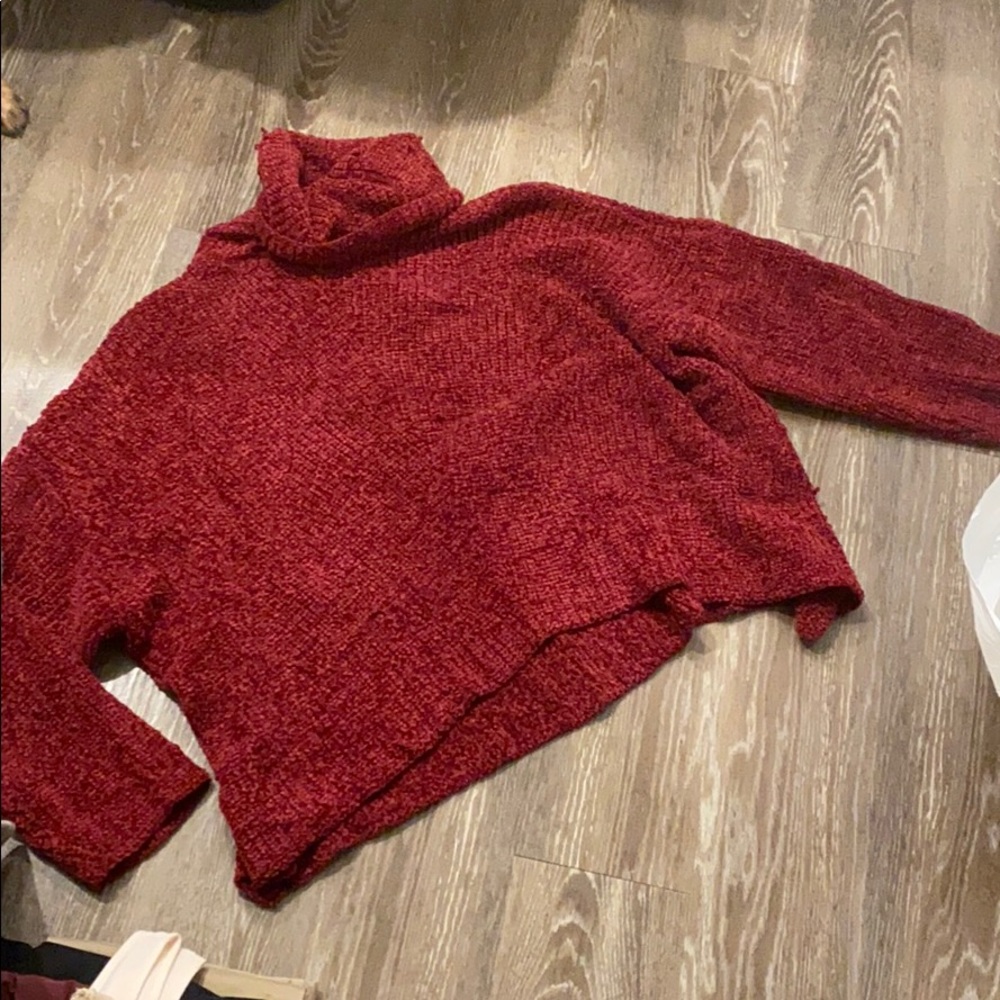 Wine/berry cowl neck sweater